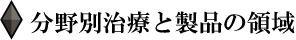 分野別治療と製品の領域